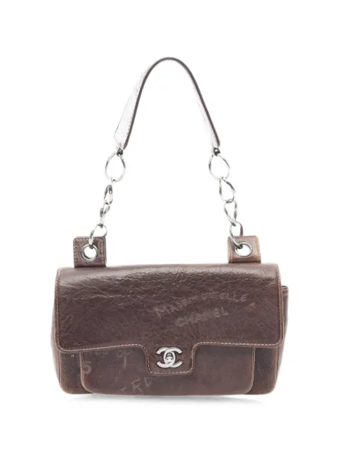 CHANEL Pre-Owned 2003-2004 Graffiti Flap shoulder bag Brown 10769898217976