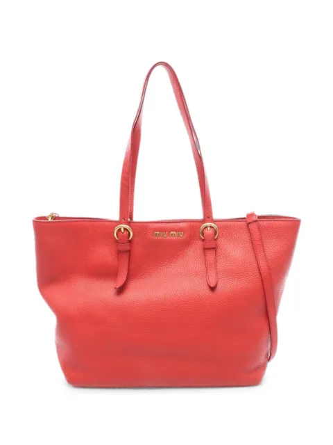 Miu Miu Pre-Owned 2010s Vitello Daino tote bag Red 1077343