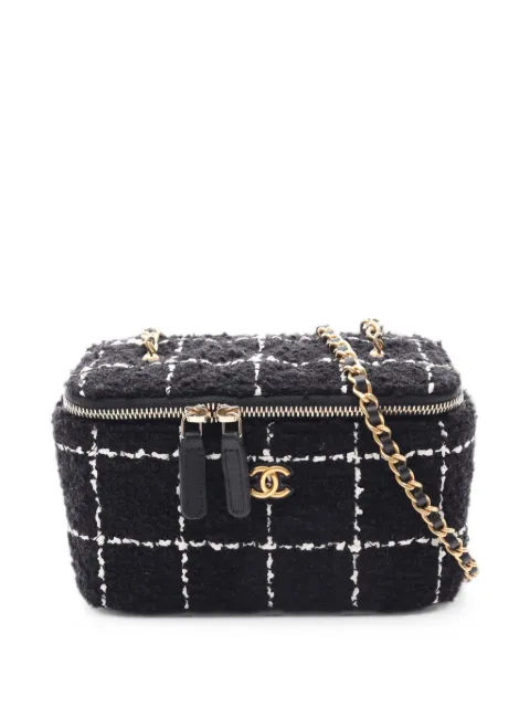 CHANEL Pre-Owned 2021s Vanity tweed shoulder bag Black 1076916U9U38361
