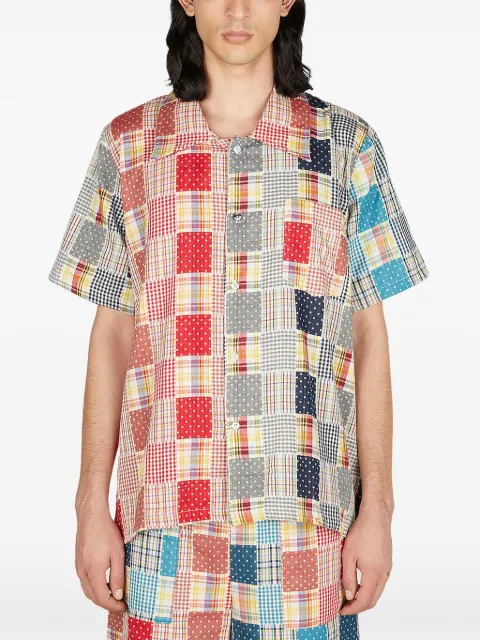 (di)vision patchwork short-sleeve shirt Red 50SS231
