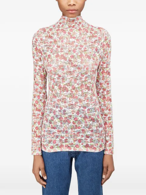 Collina Strada floral-print long-sleeve top Red XX334