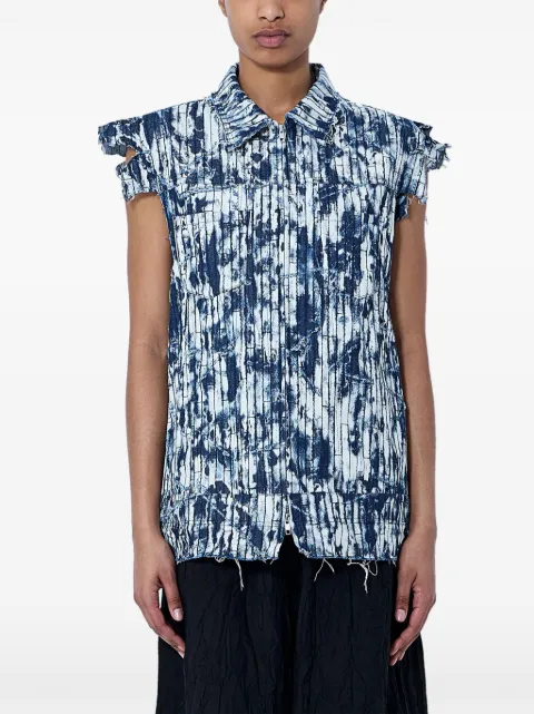 Limi Feu textured weave sleeveless jacket Blue LKJ130101