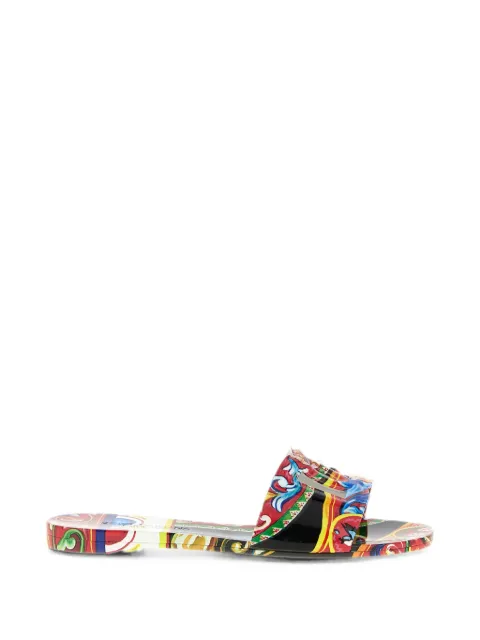 Dolce & Gabbana Carretto-print rubber beachwear slides Red CW2215A0410