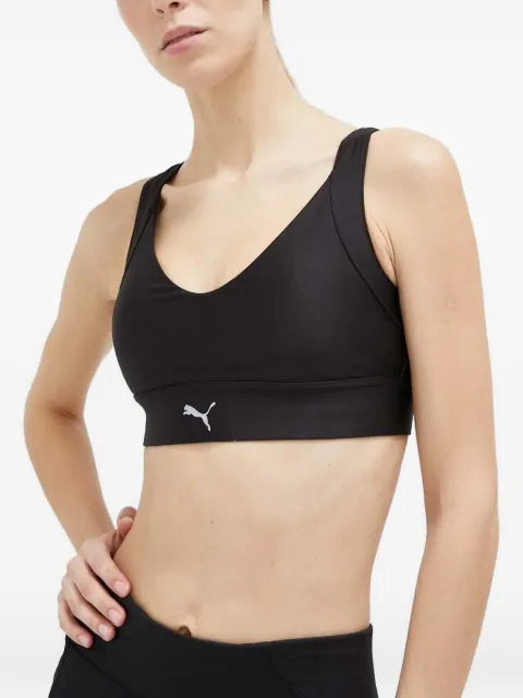 PUMA logo-print racerback bra Black 523258