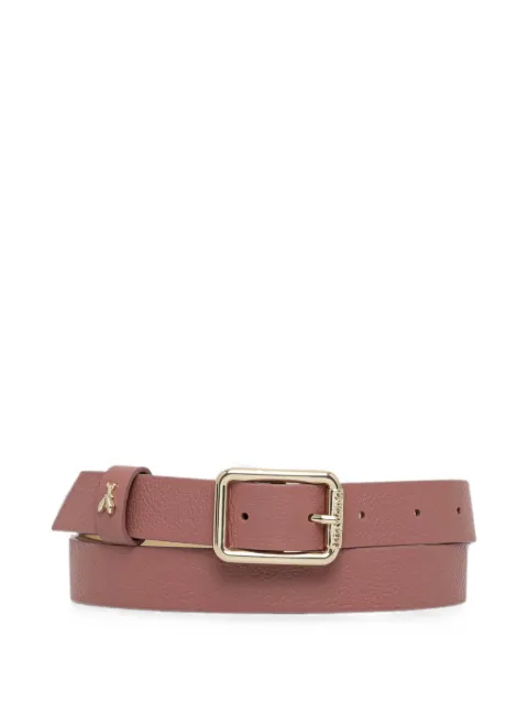 Patrizia Pepe Fly-plaque pebbled calf leather belt Pink CW6408L001