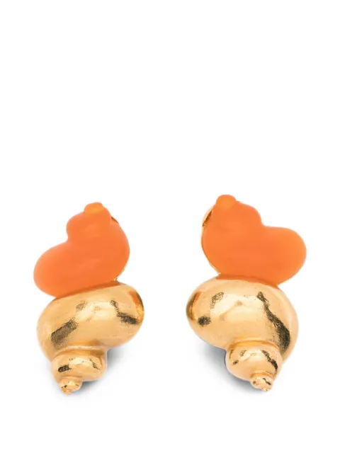 Christian Dior Pre-Owned shell-shaped clip earrings Gold OPV11172