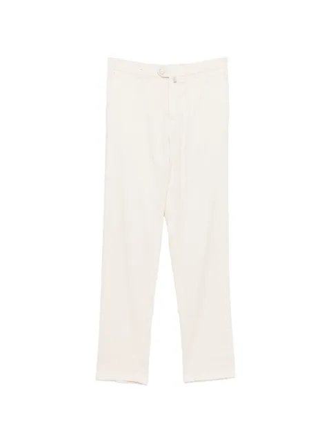 Kiton logo-patch button-fastening trousers Neutrals UFPPEK0603H