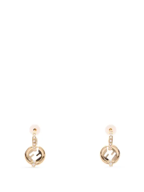 Fendi Pre-Owned 2020s Everround rhinestone earrings Gold 1078893