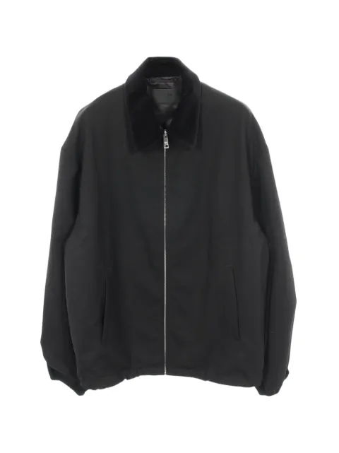 Prada Pre-Owned 2010s velvet-collar zip-up jacket Black 1069677