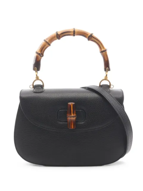 Gucci Pre-Owned 2010s Bamboo turn-lock shoulder bag Black 1078015