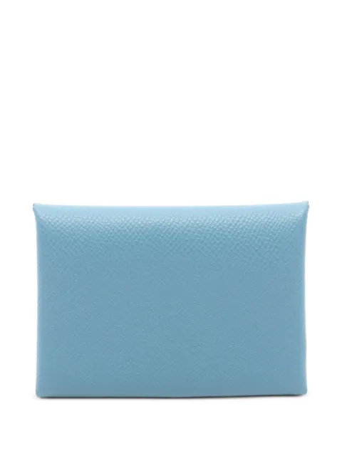 Hermès Pre-Owned 2023 Calvi Duo Epsom-leather card holder Blue 1074554B