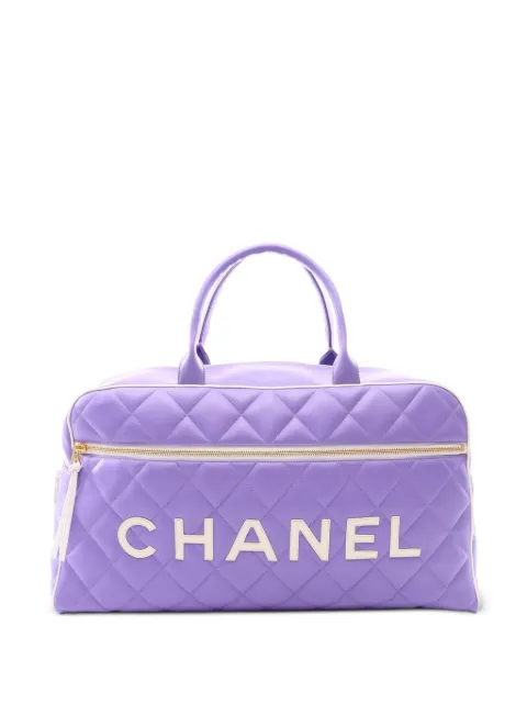 CHANEL Pre-Owned 1994-1996 matelassé Boston bag Purple 10783433607393