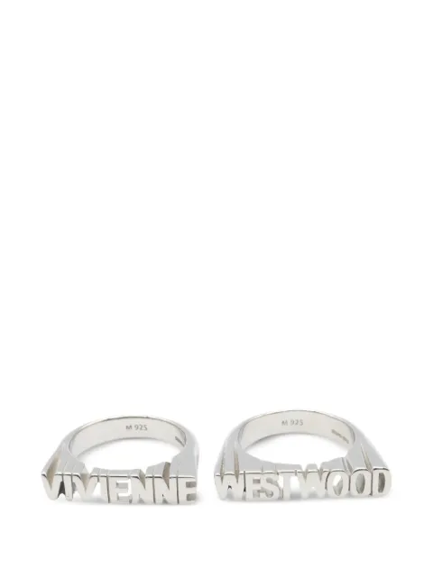 Vivienne Westwood Pre-Owned 20s Essex logo-lettering rings Silver 1078642