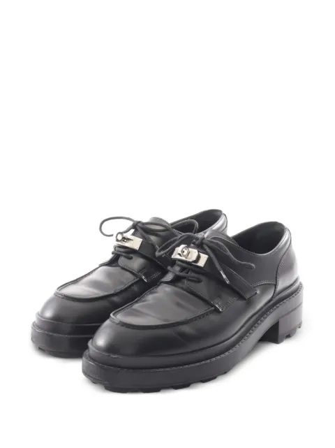 Hermès Pre-Owned 2000s First Kelly leather Derby shoes Black 1076365