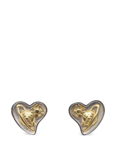 Vivienne Westwood Pre-Owned Orb heart earrings Silver 1076703
