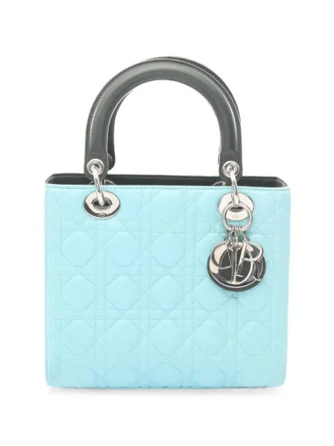 Christian Dior Pre-Owned 2000s Lady Dior Cannage leather handbag Blue 1080348