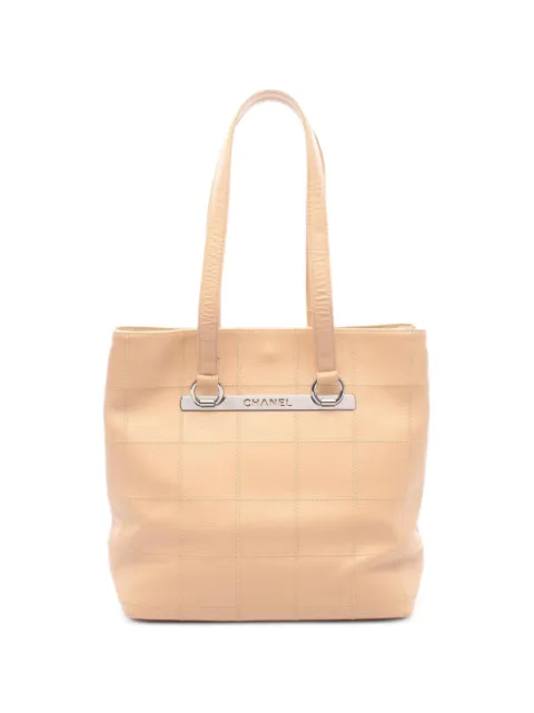 CHANEL Pre-Owned 2010s Chocolate Bar Caviar-leather tote bag Neutrals 1078508100080692