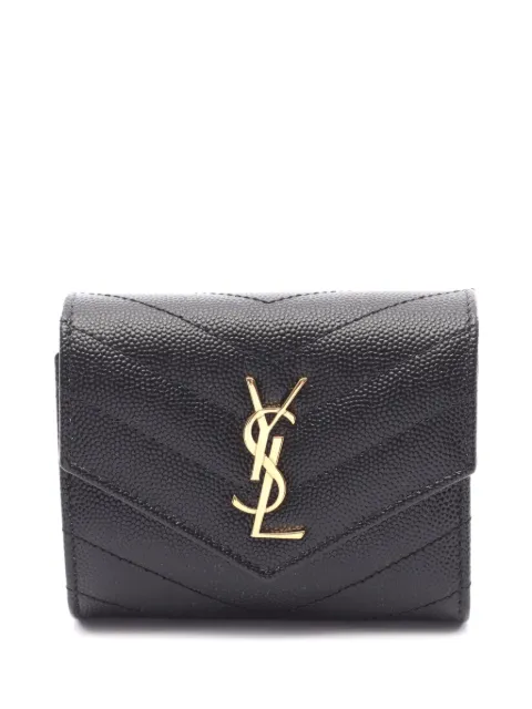 Saint Laurent Pre-Owned 2020s Cassandre trifold wallet Black 1078859