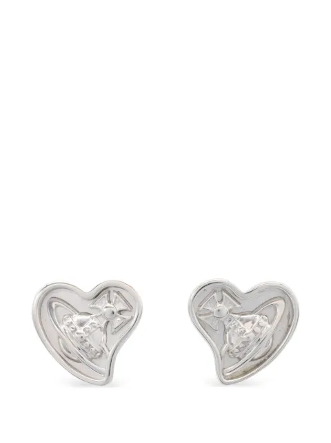 Vivienne Westwood Pre-Owned Orb heart earrings Silver 1076704