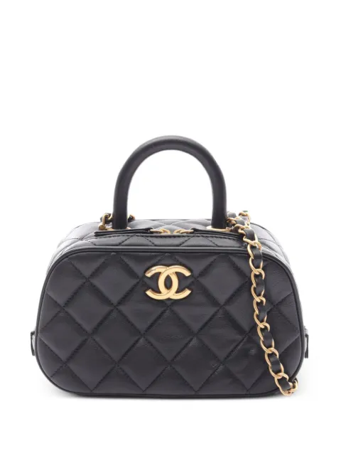 CHANEL Pre-Owned 2021 mini Bowling Matelassé chain-strap shoulder bag Black 1080047CL0A9JAE