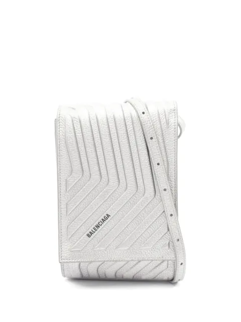 Balenciaga Pre-Owned 2010s Car Phone Holder embossed shoulder bag Silver 1076031
