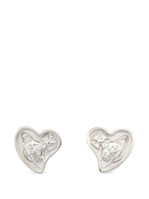 Vivienne Westwood Pre-Owned 2020s Orb heart earrings Silver 1076701