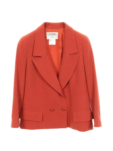 CHANEL Pre-Owned 1986-1988 Cocomark button blazer Orange 1073940