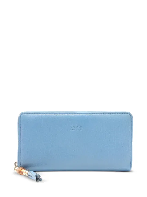 Gucci Pre-Owned 10s bamboo leather wallet Blue 1076501