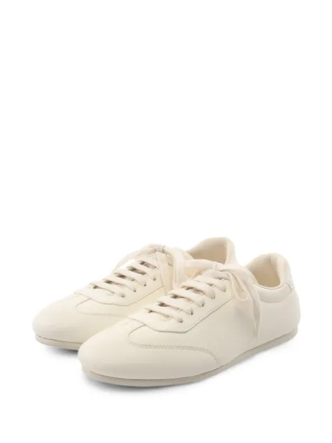 Prada Pre-Owned 2020s lace-up leather sneakers Neutrals 1076376