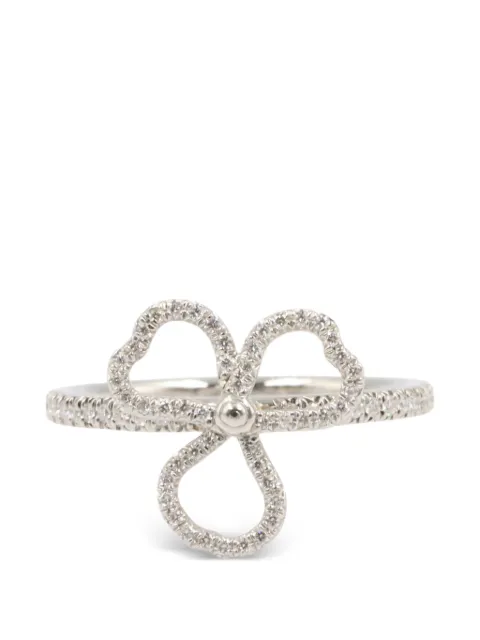 Tiffany & Co Eyewear 2010s Flowers-embelishment diamond ring Silver 1075871