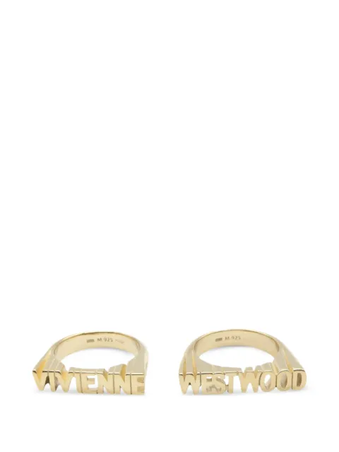 Vivienne Westwood Pre-Owned Essex logo rings Gold 1078644