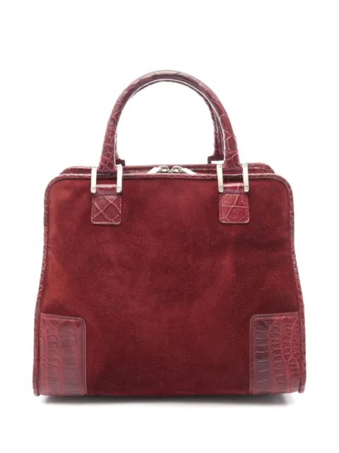 Loewe Pre-Owned 2000s Amazona suede handbag Red 1078060