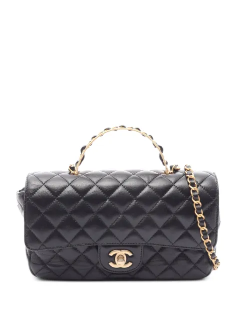CHANEL Pre-Owned 2021 matelassé top handle shoulder bag Black 1080052J4EN4NEA