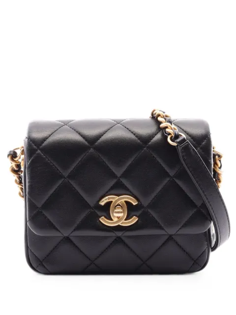 CHANEL Pre-Owned 2021 Matelassé chain-strap mini bag Black 1078562X6K83EH5