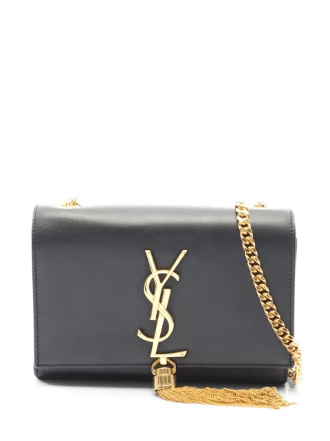 Saint Laurent Pre-Owned 2010s Kate chain-strap tassel-detail leather shoulder bag Black 1076599