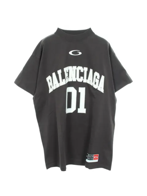Balenciaga Pre-Owned 2010s logo-embroidered T-shirt Grey 1077742