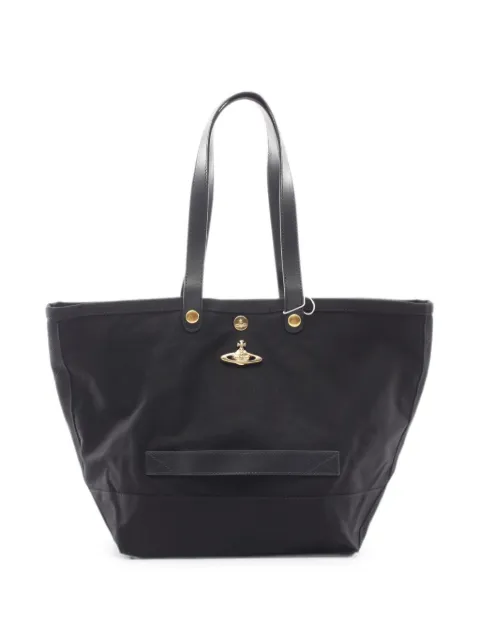 Vivienne Westwood Pre-Owned 2020s Orb-plaque tote bag Black 1080478