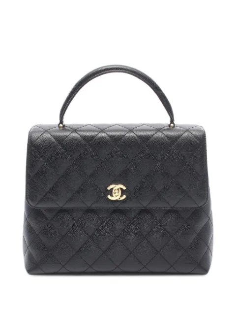 CHANEL Pre-Owned 2003-2004 matelassé CC turn-lock handbag Black 10785158080353