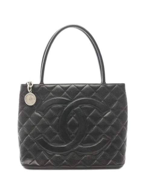 CHANEL Pre-Owned 2000-2002 diamond-quilted Caviar tote bag Black 10792686508728