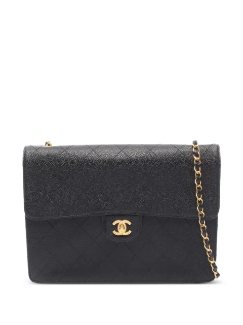 CHANEL Pre-Owned 1997-1999 Jumbo Classic Flap shoulder bag Black 10785385046112