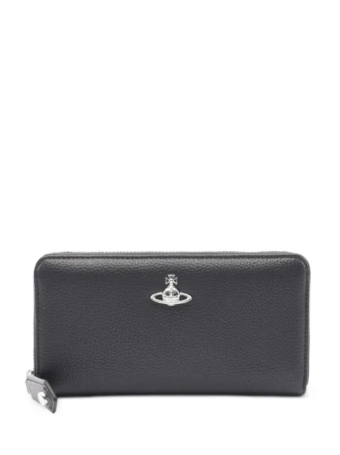 Vivienne Westwood Pre-Owned 2020s Orb zip-around wallet Black 1080490