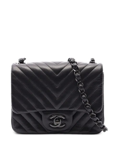 CHANEL Pre-Owned 2014-2015 Chevron V-stitch shoulder bag Black 107855720949552