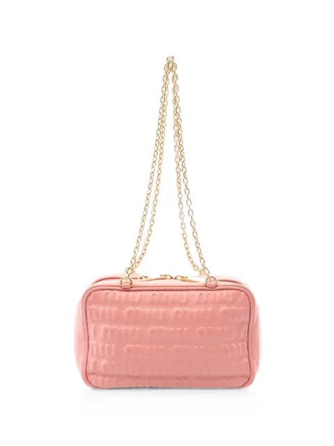 Miu Miu Pre-Owned 2010s logo-embossed shoulder bag Pink 1079193