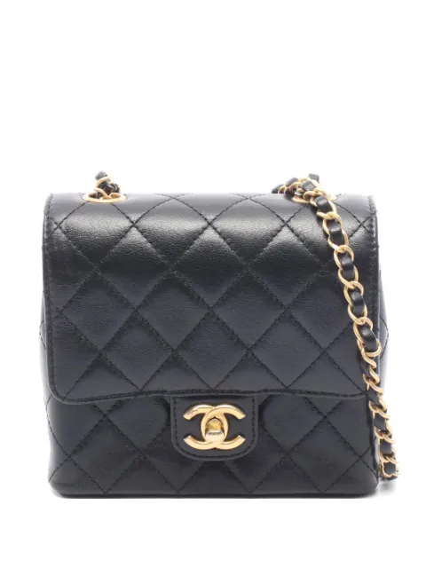 CHANEL Pre-Owned 2021s small Classic Flap diamond-quilted shoulder bag Black 1077356EK4T8801