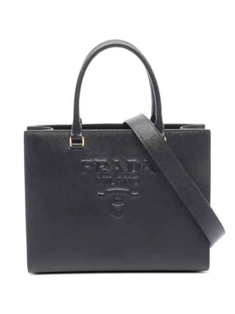 Prada Pre-Owned 2010s Lux two-way leather handbag Black 1080311