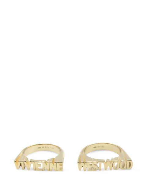 Vivienne Westwood Pre-Owned Essex logo-lettering rings Gold 1078638