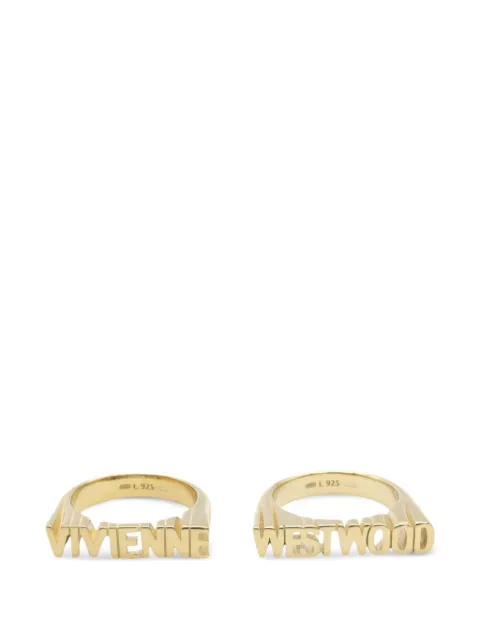 Vivienne Westwood Pre-Owned 2020s Essex logo rings Gold 1078643