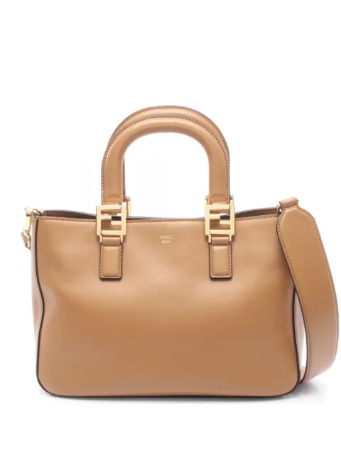 Fendi Pre-Owned 2010s FF logo leather tote bag Brown 1079894