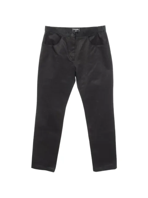CHANEL Pre-Owned 1986-1988 Cocomark button jeans Black 1077199