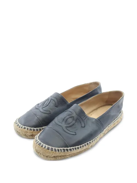 CHANEL Pre-Owned 1986-1988 Coco Mark espadrilles Blue 1072321